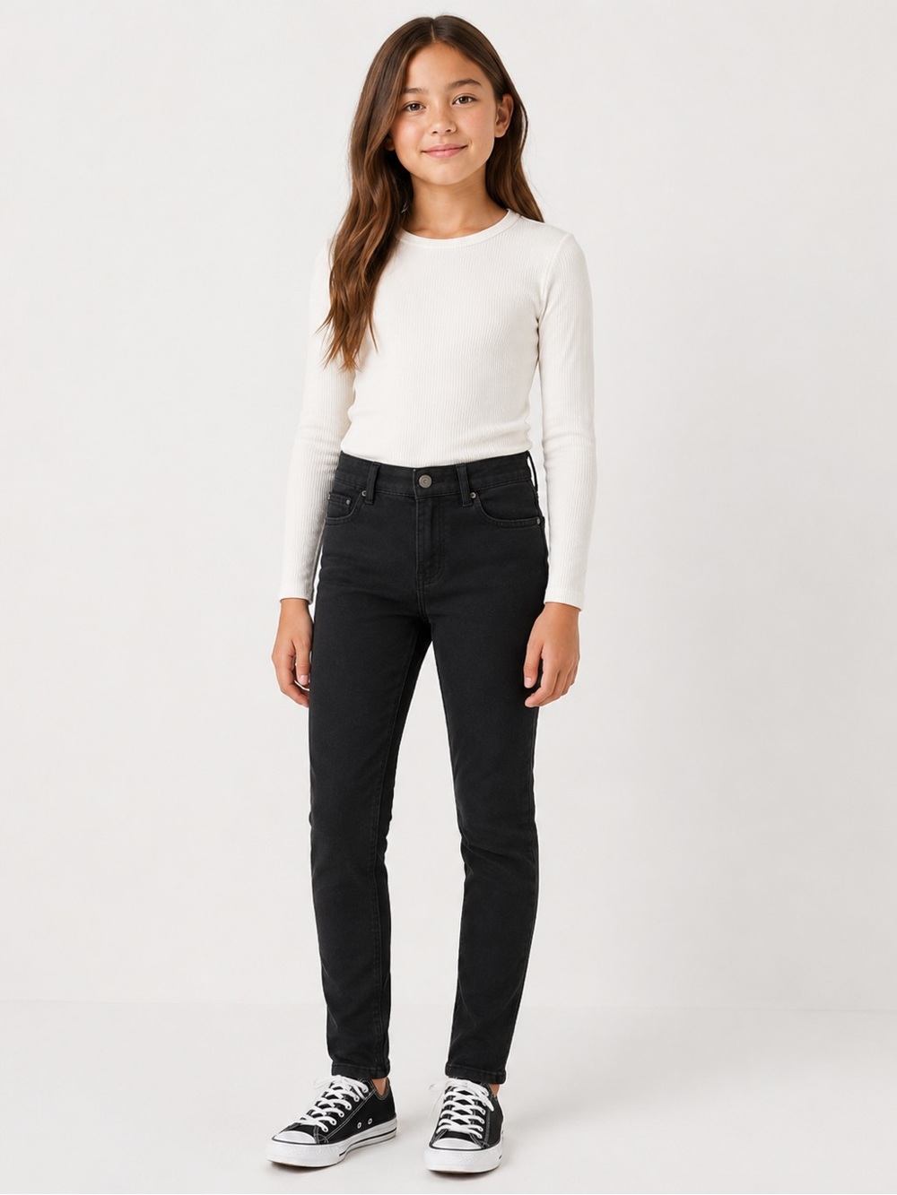 The Children’s Place Girls 12 Black Super Skinny Stretch Jeans NWT